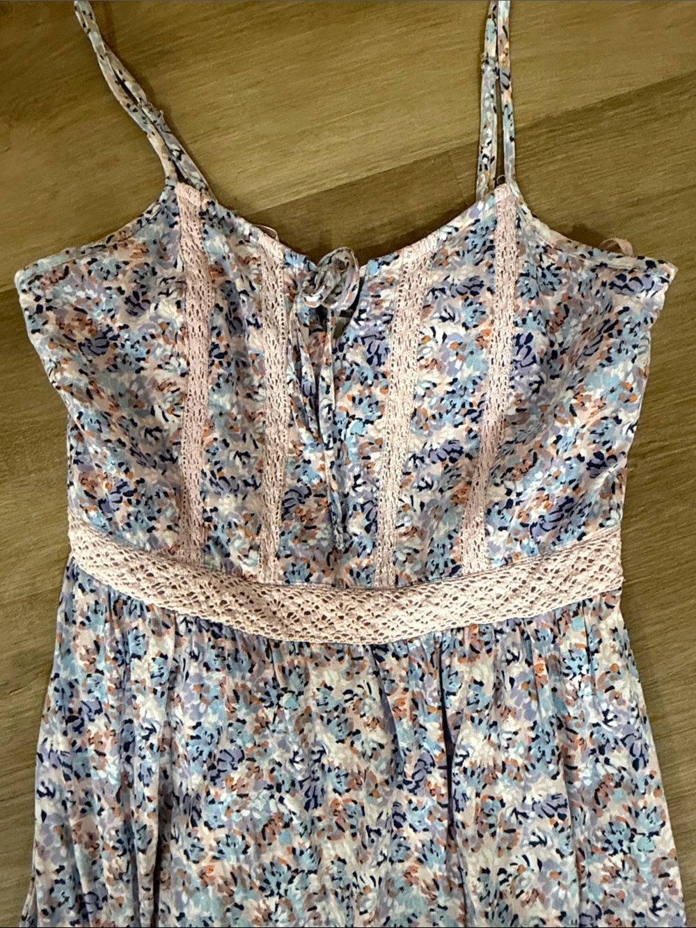 PINK AND BLUE FLORAL SUMMER DRESS